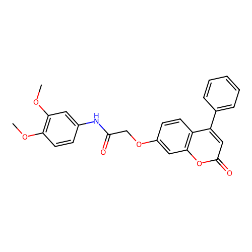 N-(3,4-dimethoxyphenyl)-2-(2-oxo-4-phenylchromen-7-yl)oxyacetamide structure