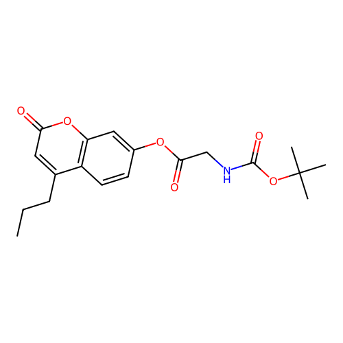 2-oxo-4-propyl-2H-chromen-7-yl 2-((tert-butoxycarbonyl)amino)acetate structure