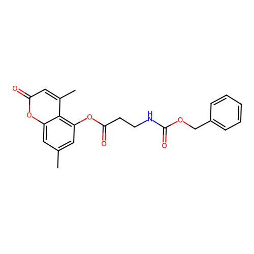 4,7-dimethyl-2-oxo-2H-chromen-5-yl N-[(benzyloxy)carbonyl]-beta-alaninate structure