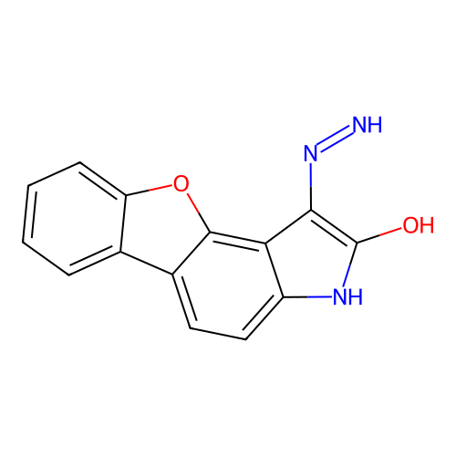 (Z)-1-hydrazono-1H-benzofuro[2,3-e]indol-2(3H)-one structure