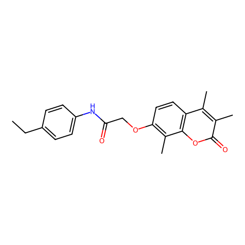 N-(4-ethylphenyl)-2-((3,4,8-trimethyl-2-oxo-2H-chromen-7-yl)oxy)acetamide structure