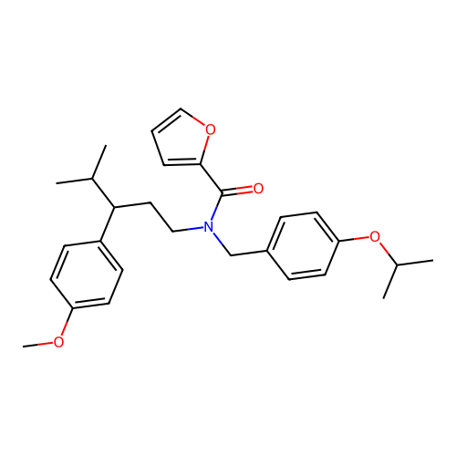 N-(4-isopropoxybenzyl)-N-(3-(4-methoxyphenyl)-4-methylpentyl)furan-2-carboxamide structure