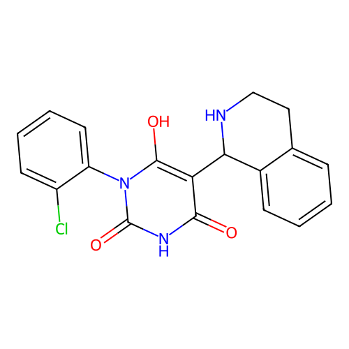 3-(2-chlorophenyl)-6-hydroxy-5-(1,2,3,4-tetrahydroisoquinolin-1-yl)pyrimidine-2,4(1H,3H)-dione structure