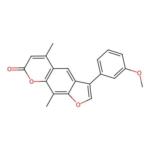 3-(3-methoxyphenyl)-5,9-dimethyl-7H-furo[3,2-g]chromen-7-one structure