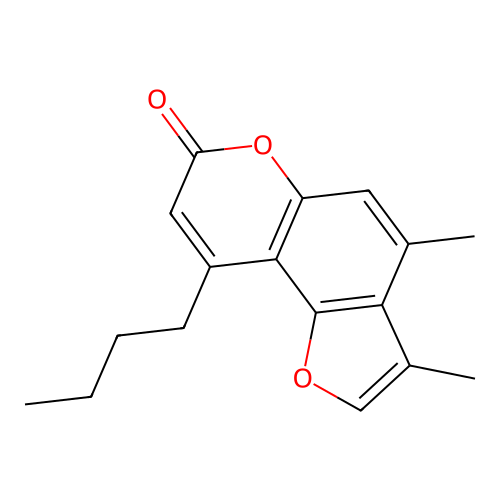 9-butyl-3,4-dimethyl-7H-furo[2,3-f]chromen-7-one structure