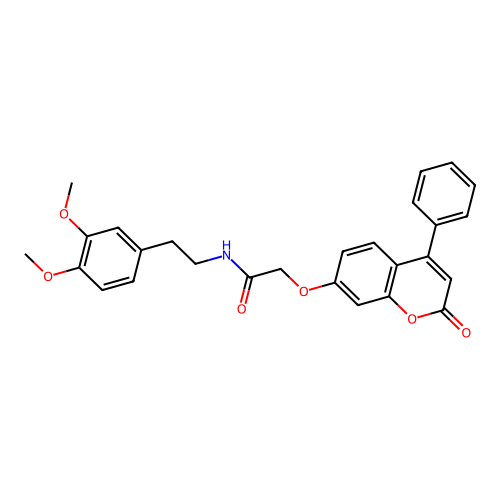 N-(3,4-dimethoxyphenethyl)-2-((2-oxo-4-phenyl-2H-chromen-7-yl)oxy)acetamide structure