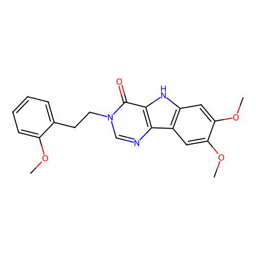 7,8-dimethoxy-3-(2-methoxyphenethyl)-3H-pyrimido[5,4-b]indol-4(5H)-one structure