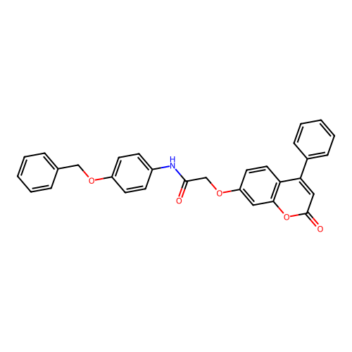 N-(4-(benzyloxy)phenyl)-2-((2-oxo-4-phenyl-2H-chromen-7-yl)oxy)acetamide structure