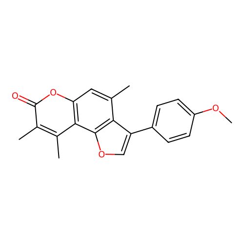 3-(4-methoxyphenyl)-4,8,9-trimethyl-7H-furo[2,3-f]chromen-7-one structure