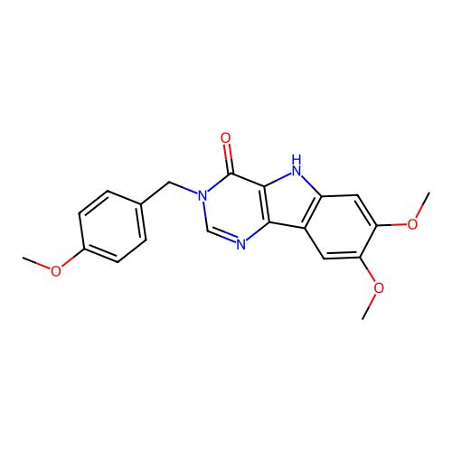 7,8-dimethoxy-3-(4-methoxybenzyl)-3H-pyrimido[5,4-b]indol-4(5H)-one structure