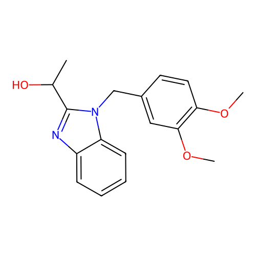 1-[1-(3,4-dimethoxybenzyl)-1H-benzimidazol-2-yl]ethanol structure