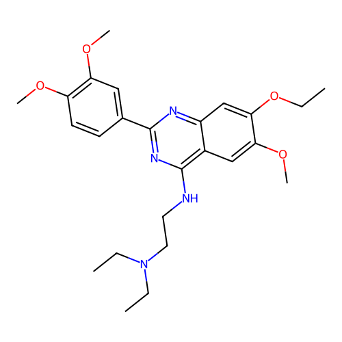 N'-[2-(3,4-dimethoxyphenyl)-7-ethoxy-6-methoxy-quinazolin-4-yl]-N,N-diethyl-ethane-1,2-diamine structure