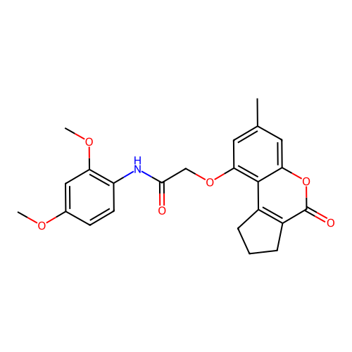 N-(2,4-dimethoxyphenyl)-2-((7-methyl-4-oxo-1,2,3,4-tetrahydrocyclopenta[c]chromen-9-yl)oxy)acetamide structure