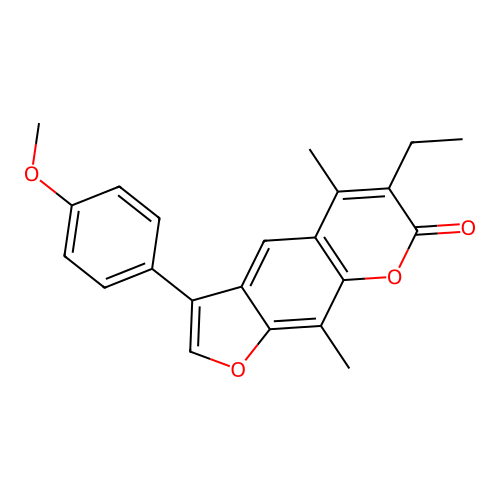 6-ethyl-3-(4-methoxyphenyl)-5,9-dimethyl-7H-furo[3,2-g]chromen-7-one structure
