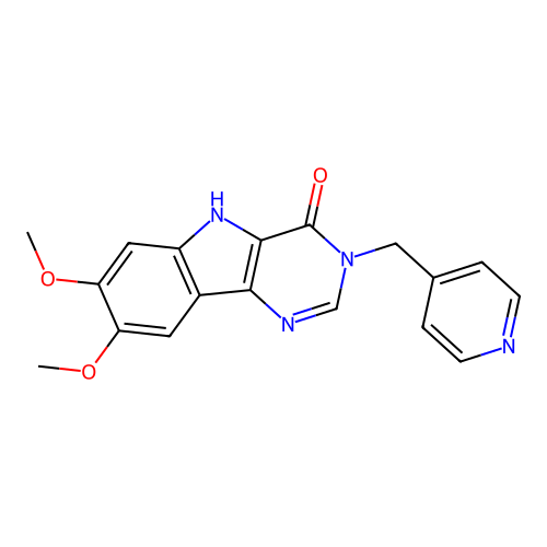 7,8-dimethoxy-3-(pyridin-4-ylmethyl)-3H-pyrimido[5,4-b]indol-4(5H)-one structure