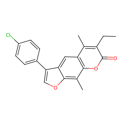 3-(4-chlorophenyl)-6-ethyl-5,9-dimethyl-7H-furo[3,2-g]chromen-7-one structure