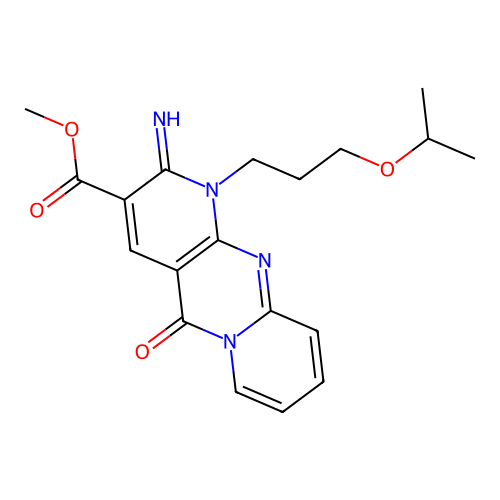 2H-Dipyrido[1,2-a:2',3'-d]pyrimidine-3-carboxylic acid, 1,5-dihydro-2-imino-1-[3-(1-methylethoxy)propyl]-5-oxo-, methyl ester structure