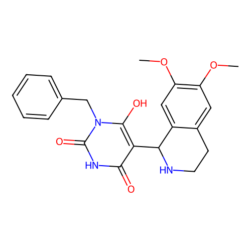 1-benzyl-5-(6,7-dimethoxy-1,2,3,4-tetrahydroisoquinolin-1-yl)-6-hydroxypyrimidine-2,4(1H,3H)-dione structure