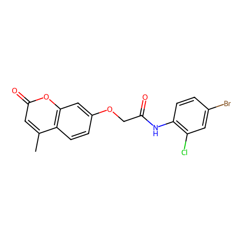 N-(4-bromo-2-chlorophenyl)-2-((4-methyl-2-oxo-2H-chromen-7-yl)oxy)acetamide structure