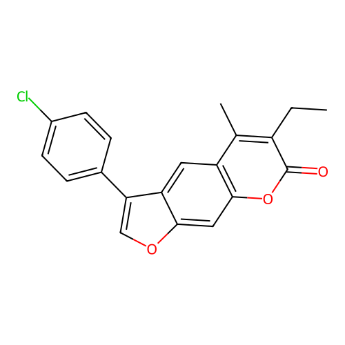 3-(4-chlorophenyl)-6-ethyl-5-methyl-7H-furo[3,2-g]chromen-7-one structure