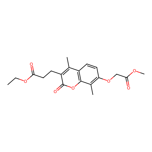 ethyl 3-[7-(2-methoxy-2-oxoethoxy)-4,8-dimethyl-2-oxo-2H-chromen-3-yl]propanoate structure