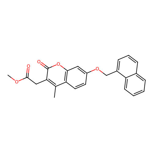 methyl [4-methyl-7-(naphthalen-1-ylmethoxy)-2-oxo-2H-chromen-3-yl]acetate structure