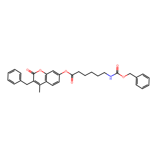 3-benzyl-4-methyl-2-oxo-2H-chromen-7-yl 6-{[(benzyloxy)carbonyl]amino}hexanoate structure