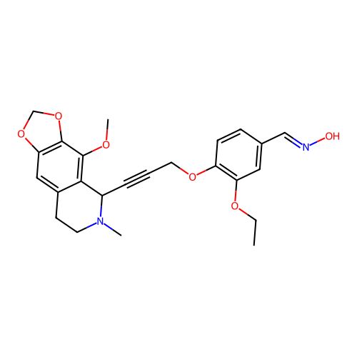 (E)-1-(3-ethoxy-4-{[3-(4-methoxy-6-methyl-5,6,7,8-tetrahydro[1,3]dioxolo[4,5-g]isoquinolin-5-yl)prop-2-yn-1-yl]oxy}phenyl)-N-hydroxymethanimine structure