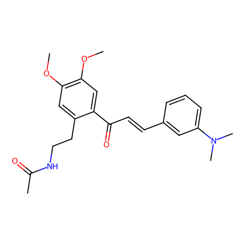 (E)-N-(2-(3-(3-(dimethylamino)phenyl)acryloyl)-4,5-dimethoxyphenethyl)acetamide structure