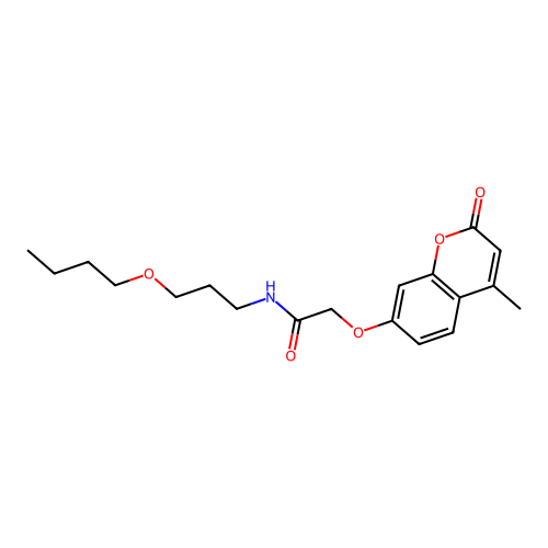 N-(3-butoxypropyl)-2-((4-methyl-2-oxo-2H-chromen-7-yl)oxy)acetamide structure