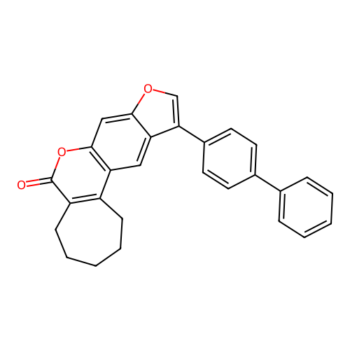 11-(4-biphenylyl)-2,3,4,5-tetrahydrocyclohepta[c]furo[3,2-g]chromen-6(1H)-one structure