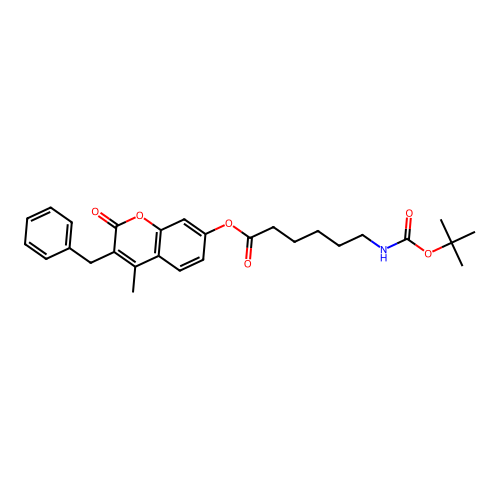 3-benzyl-4-methyl-2-oxo-2H-chromen-7-yl 6-((tert-butoxycarbonyl)amino)hexanoate structure