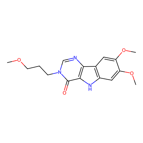 7,8-dimethoxy-3-(3-methoxypropyl)-3H-pyrimido[5,4-b]indol-4(5H)-one structure