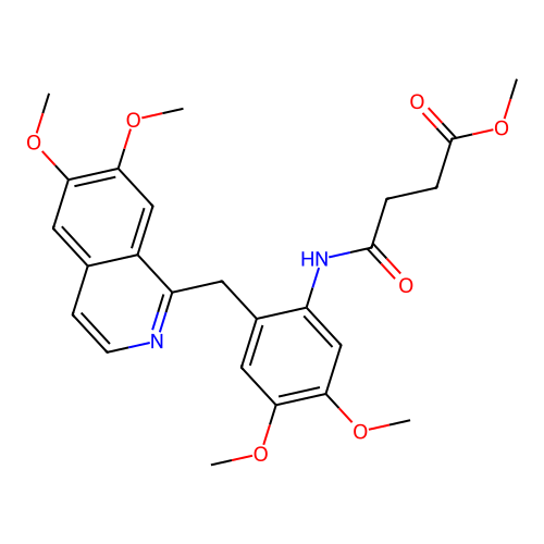 methyl 4-[2-[(6,7-dimethoxyisoquinolin-1-yl)methyl]-4,5-dimethoxyanilino]-4-oxobutanoate structure