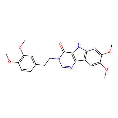 3-(3,4-dimethoxyphenethyl)-7,8-dimethoxy-3H-pyrimido[5,4-b]indol-4(5H)-one structure