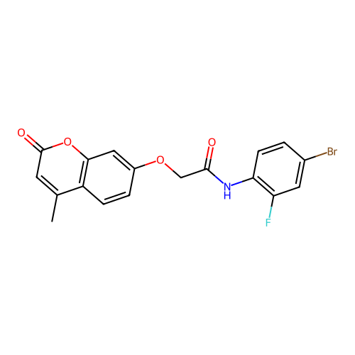 N-(4-bromo-2-fluorophenyl)-2-((4-methyl-2-oxo-2H-chromen-7-yl)oxy)acetamide structure