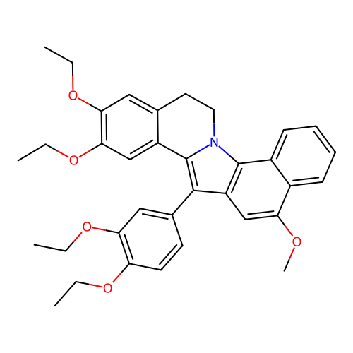14-(3,4-diethoxyphenyl)-2,3-diethoxy-12-methoxy-5,6-dihydrobenzo[6,7]indolo[2,1-a]isoquinoline structure
