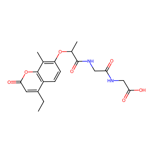 N-{2-[(4-ethyl-8-methyl-2-oxo-2H-chromen-7-yl)oxy]propanoyl}glycylglycine structure