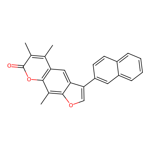 5,6,9-trimethyl-3-(naphthalen-2-yl)-7H-furo[3,2-g]chromen-7-one structure