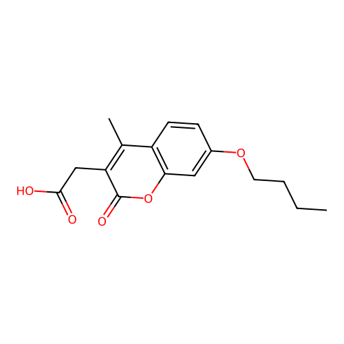 (7-butoxy-4-methyl-2-oxo-2H-chromen-3-yl)acetic acid structure