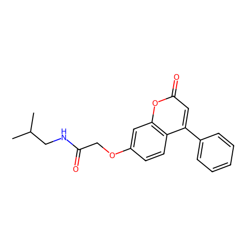 N-isobutyl-2-((2-oxo-4-phenyl-2H-chromen-7-yl)oxy)acetamide structure