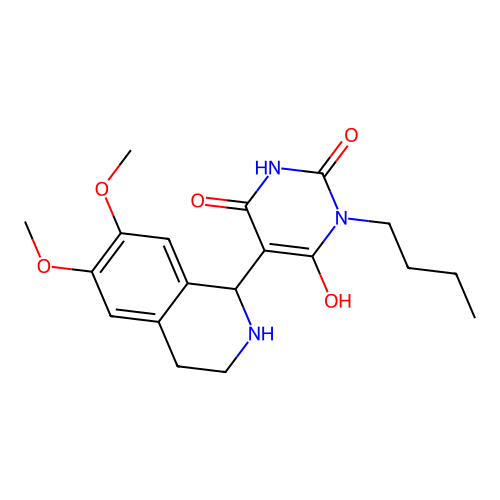 1-butyl-5-(6,7-dimethoxy-1,2,3,4-tetrahydroisoquinolin-1-yl)-6-hydroxypyrimidine-2,4(1H,3H)-dione structure