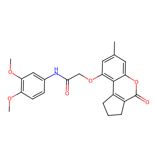N-(3,4-dimethoxyphenyl)-2-((7-methyl-4-oxo-1,2,3,4-tetrahydrocyclopenta[c]chromen-9-yl)oxy)acetamide structure