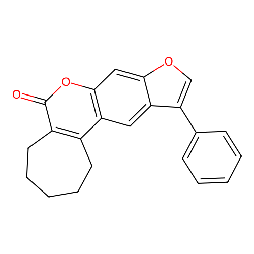 11-phenyl-2,3,4,5-tetrahydrocyclohepta[c]furo[3,2-g]chromen-6(1H)-one structure