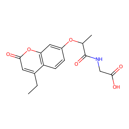 N-{2-[(4-ethyl-2-oxo-2H-chromen-7-yl)oxy]propanoyl}glycine structure