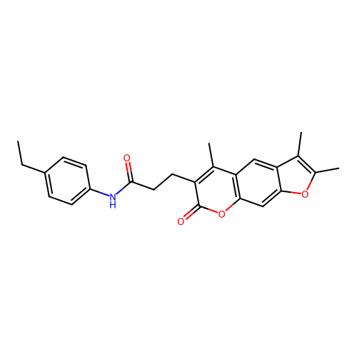 N-(4-ethylphenyl)-3-(2,3,5-trimethyl-7-oxo-7H-furo[3,2-g]chromen-6-yl)propanamide structure