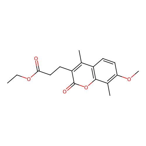 Ethyl 3-(7-methoxy-4,8-dimethyl-2-oxochromen-3-yl)propanoate structure