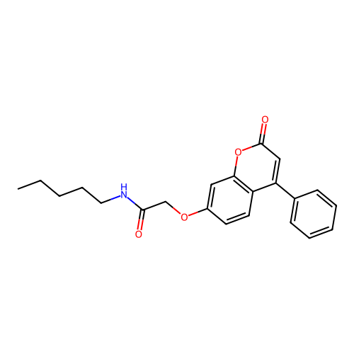 2-((2-oxo-4-phenyl-2H-chromen-7-yl)oxy)-N-pentylacetamide structure