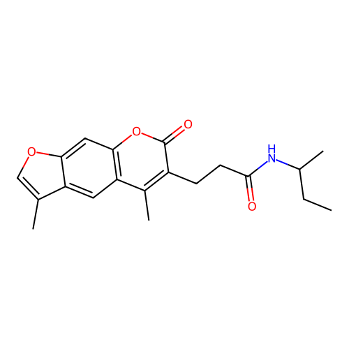 N~1~-(sec-butyl)-3-(3,5-dimethyl-7-oxo-7H-furo[3,2-g]chromen-6-yl)propanamide structure