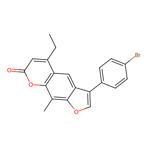 3-(4-bromophenyl)-5-ethyl-9-methyl-7H-furo[3,2-g]chromen-7-one structure